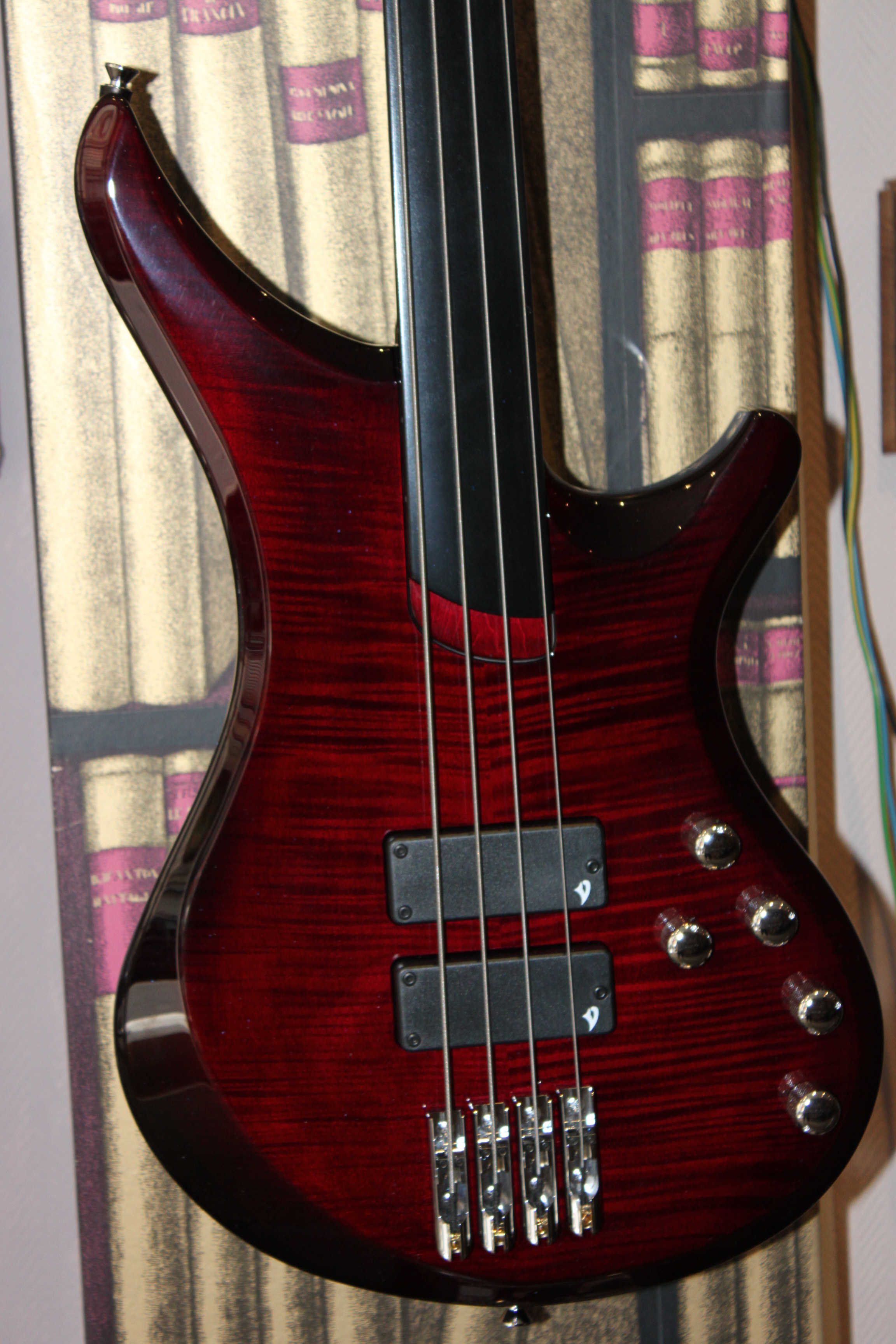 Basses Vigier Passion Custom IV 4 Fretless Phenowood Deep Burgundy