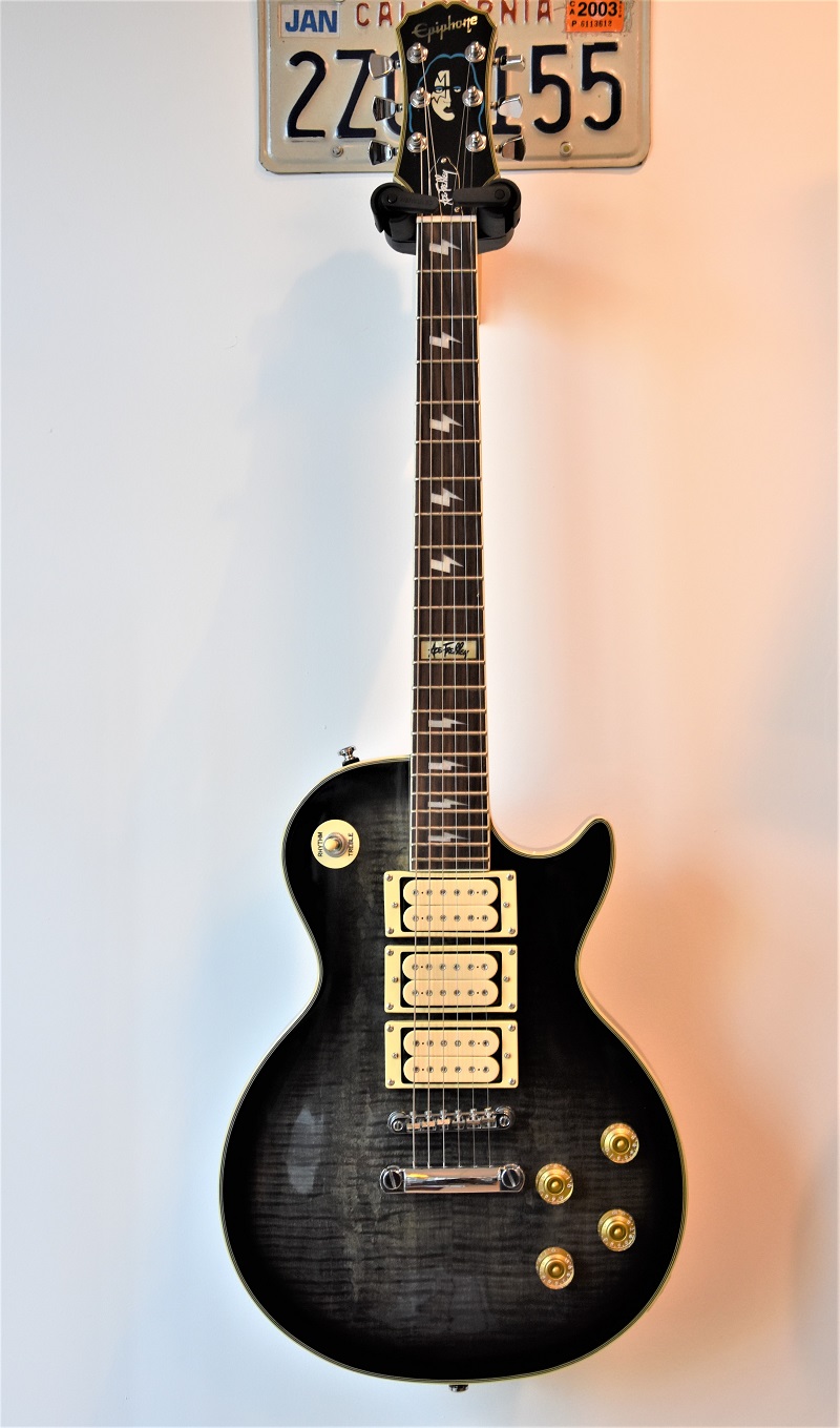 Electric Guitars EPIPHONE LES PAUL ACE FREHLEY TRANSBLACK 2000 OCCASION ...