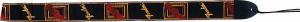 Fender - Sangle Monogramme Noir - Jaune - Rouge
